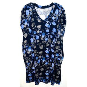 LuLaRoe Womens 2XL Floral Long-Sleeve V-Neck Dress
